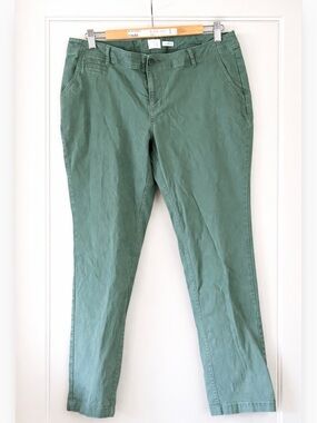 A New Day Green Khaki Pants Size 12 Stretch‎ Cotton Tapered Chino